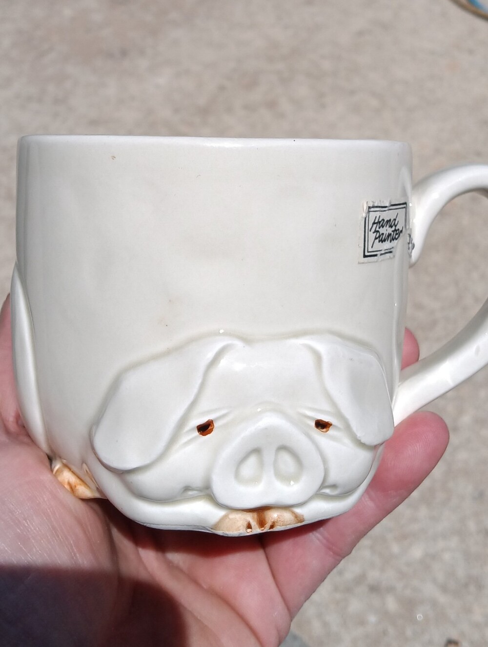 Vintage 70s Fitz And Floyd Porky Mug 3D Japan